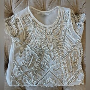 Lovers and friends ivory beaded top small